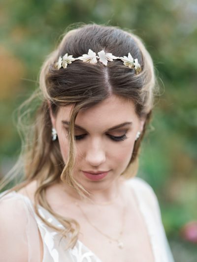 Ivy bridal headbands gold