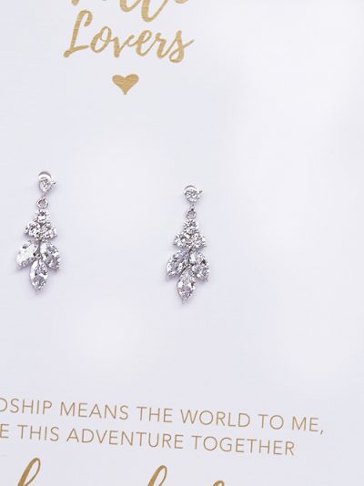 silver bridesmaids earrings