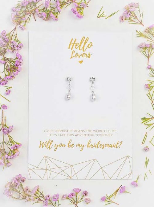 Bridesmaids gift classic earrings