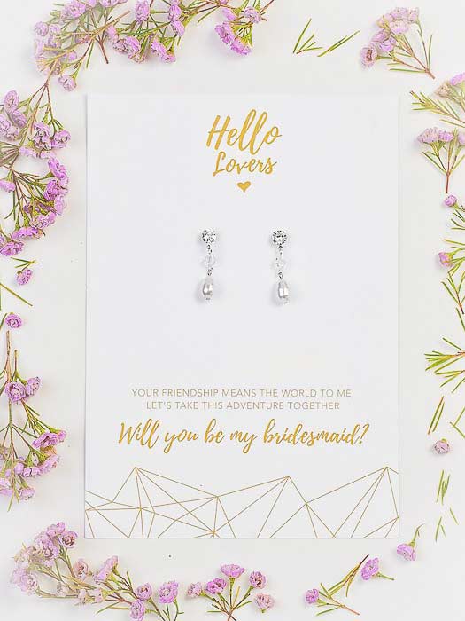 Bridesmaids gift classic earrings