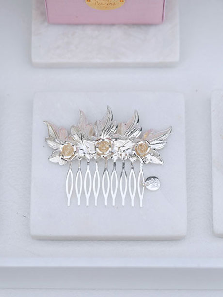 Wedding hair comb in Silver lux