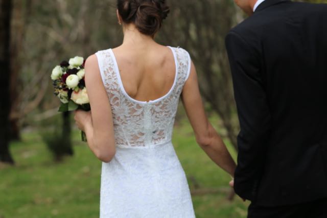 back of Canberra lace wedding dresses