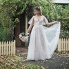 Bohemian style bridal dress in Garden
