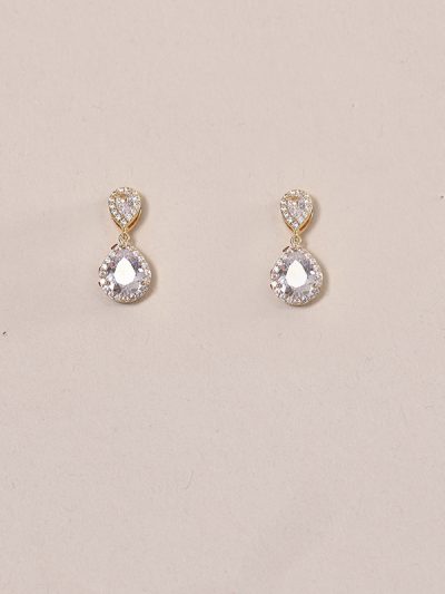 Gold drop wedding earrings Sophia jewellery collection