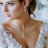 Wedding pearl drop earrings Mystic