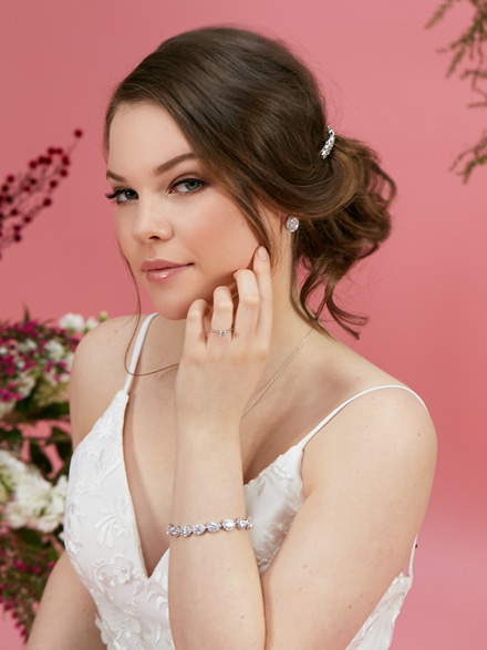 Sophia silver wedding dress bracelet