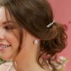 Stud Wedding earrings tear drop shape
