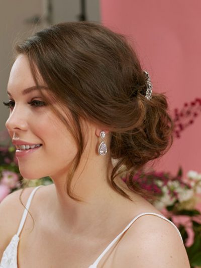 Royal Wedding Earrings on a bride