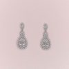 Silver crystal drop earrings