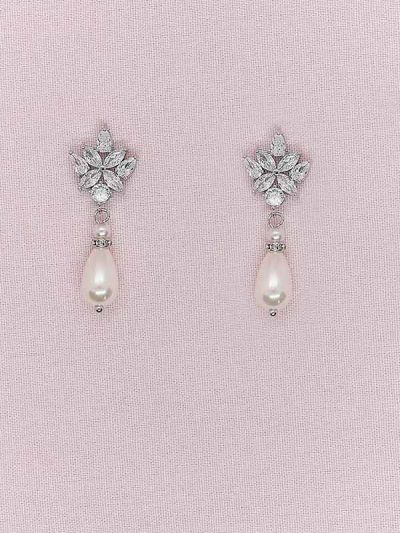 Bridal earrings with pearl drop Summer jewellery