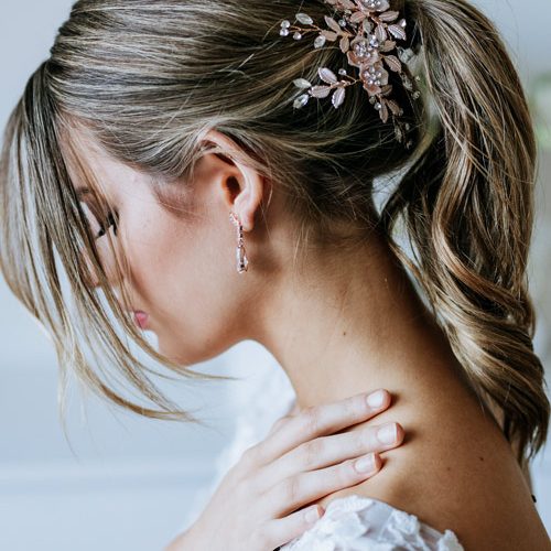 Large rose gold hair clip | A touch of pink | Pretty wedding jewellery