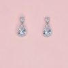 Crystal silver tear drop earrings