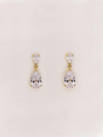 Gold wedding earrings Julietta | Bridal Jewellery Australia