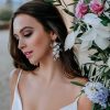 Luxury wedding earrings with flowers
