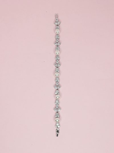 Pearl and crystal bridal bracelet.