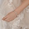 Pearl wedding bracelet with crystals