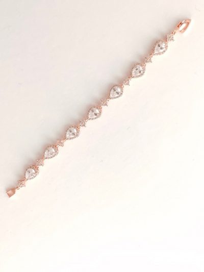 Aria rose gold wedding jewellery bracelet