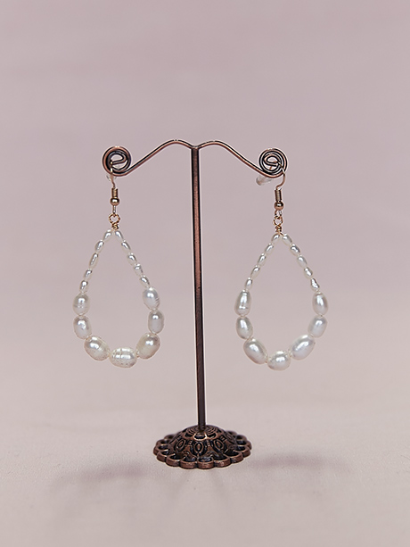 Pearl hoop earrings wedding jewellery