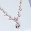 rose gold necklace with crystals