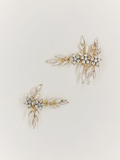 Gold hair clips wedding jewellery