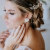 Natural pearl bridal earrings