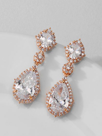 Best bridal earrings in rose gold Aria