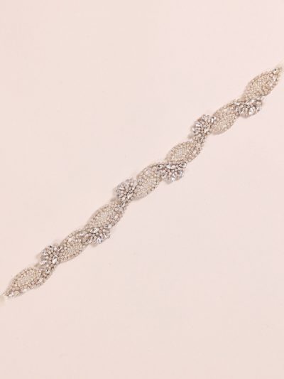 Satin sash with sparkle for wedding dresses