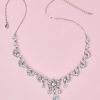 Bridgerton necklace in silver with crystals