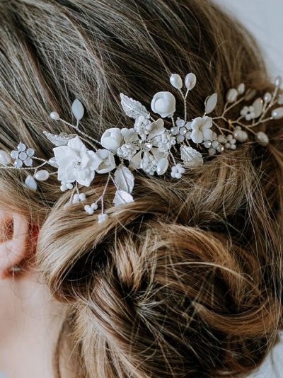 Casdre Flower Bridal Hair Pins Pearl Bride Wedding Hair Accessories  Rhinestone Hair Piece for Women and