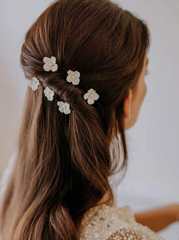 Flower hair pins formal jewelry