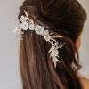 Hello Lovers Australia hair accessories Golden hair comb with flowers