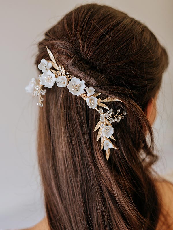 auditorium Dum kedelig Floral Hair Comb - Gold Wedding jewellery | Hello Lovers Australia
