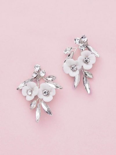 Bridal silver studs delicate style