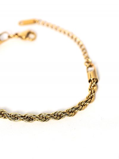 Gold rope style ladies bracelet for resort look.
