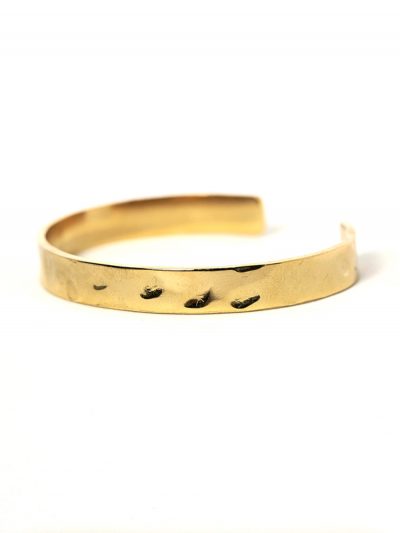 Gold hammered bracelet for ladies.