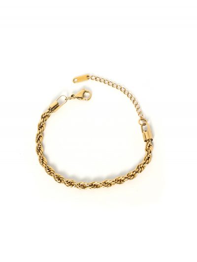 Gold rope style bracelet.