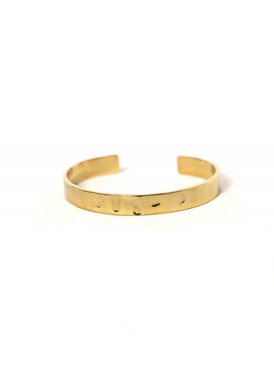 Gold ladies bangle with hammered finish
