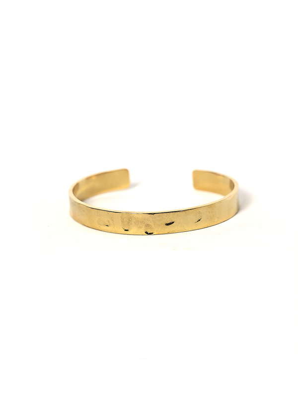Gold ladies bangle with hammered finish