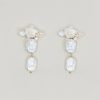 Deluxe drop earrings with natural pearls.