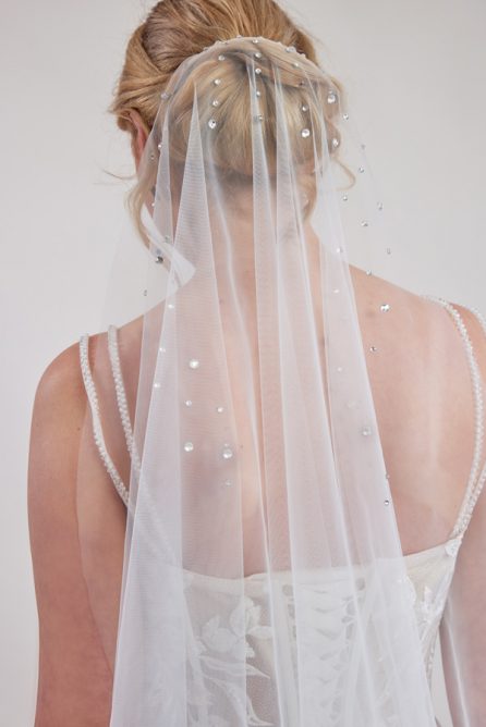 Diamante Bridal Blusher veil for brides