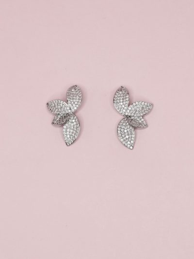 Crystal bridal earrings silver.